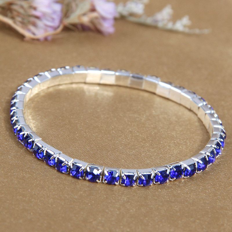 Shiny Round Ferroalloy Inlay Rhinestones Women's Bracelets