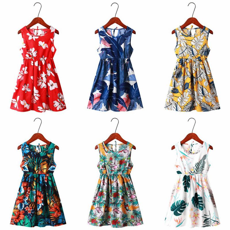 Casual Animal Stripe Camouflage Polyester Girls Dresses