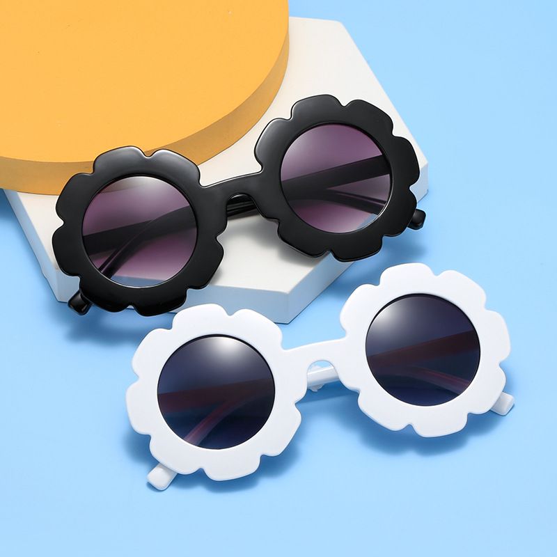Cute Classic Style Geometric Resin Round Frame Full Frame Kids Sunglasses
