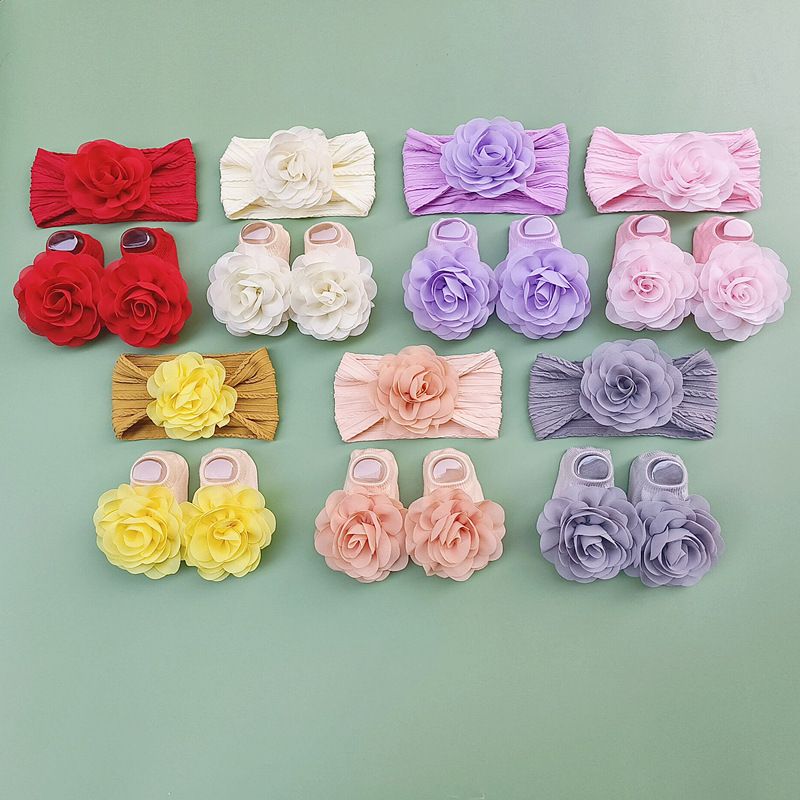 Cute Flower Nylon Cotton Hair Band