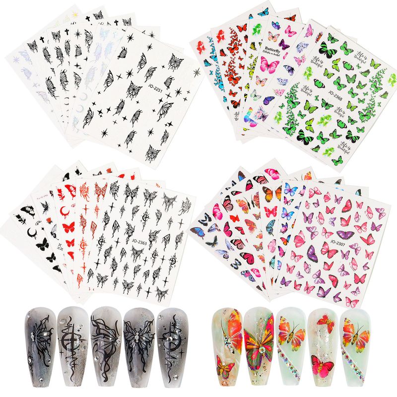 Simple Style Butterfly Stickers Nail Decoration Accessories 1 Piece