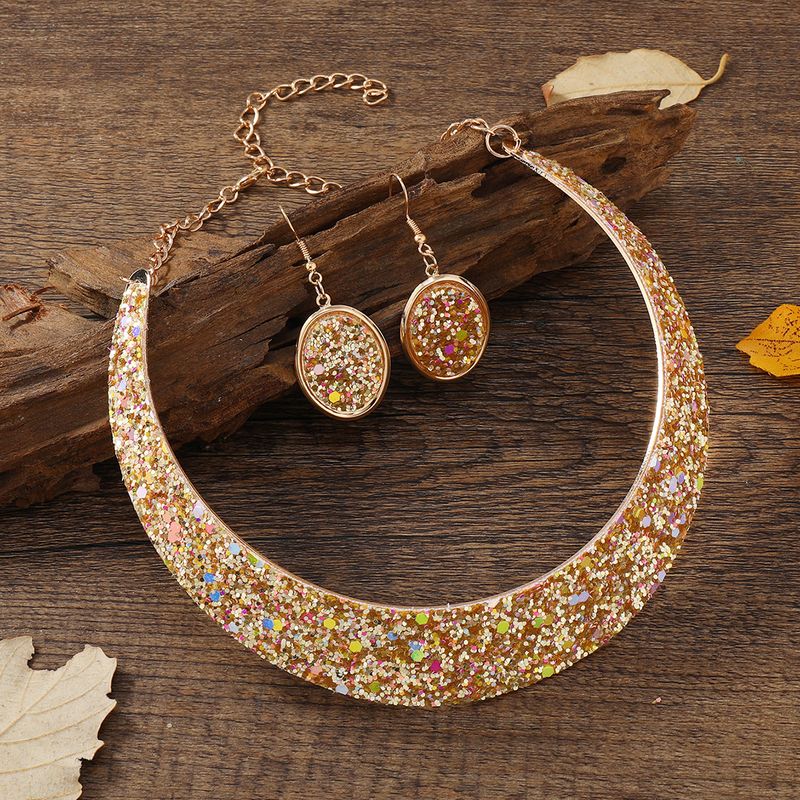 Luxuriös Dame Klassischer Stil Geometrisch Künstliche Edelsteine Legierung Großhandel Ohrringe Halskette