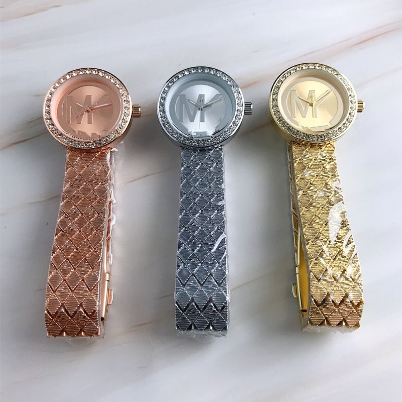 Glam Round Plaid Single Folding Buckle Quartz Women's Watches