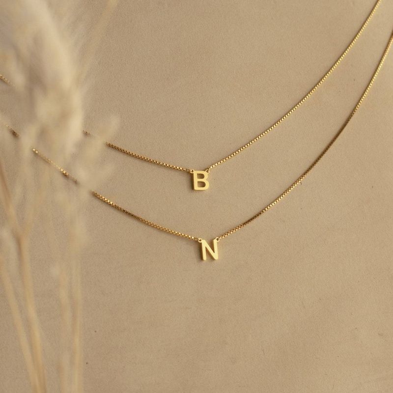 201 Stainless Steel 304 Stainless Steel Gold Plated Simple Style Letter Pendant Necklace