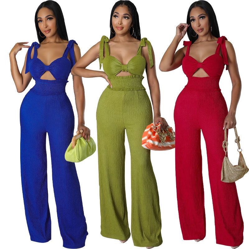 Women's Holiday Travel Streetwear Solid Color Full Length Jumpsuits