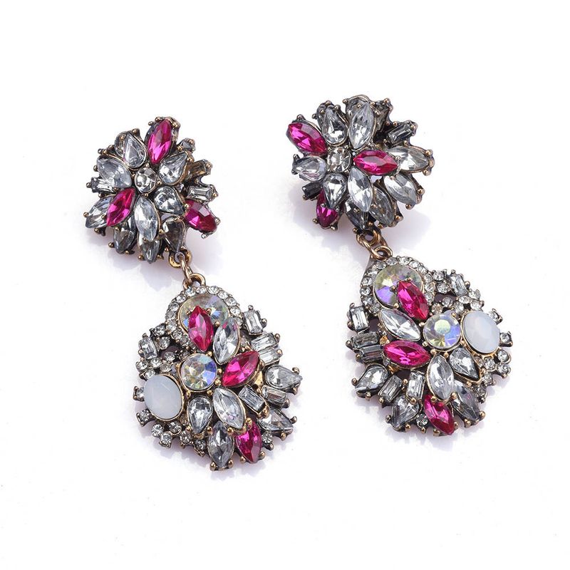 Elegant Glam Luxurious Geometric Alloy Plating Inlay Rhinestones Women's Earrings