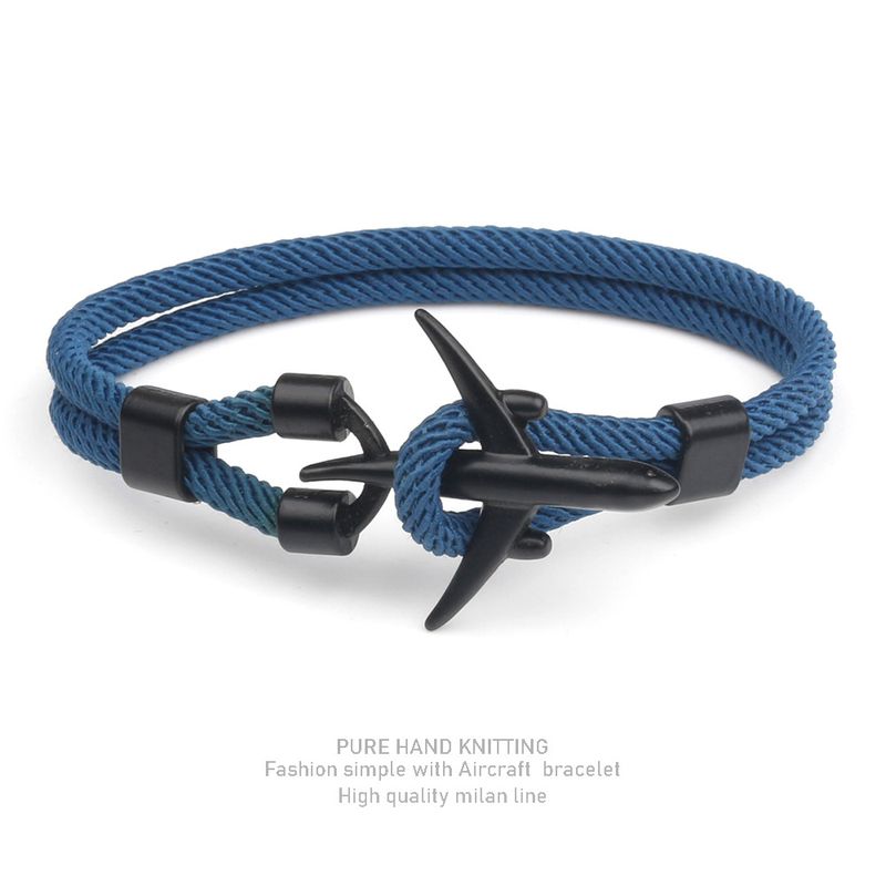 Simple Style Geometric Alloy Polyester Plating Men's Bracelets