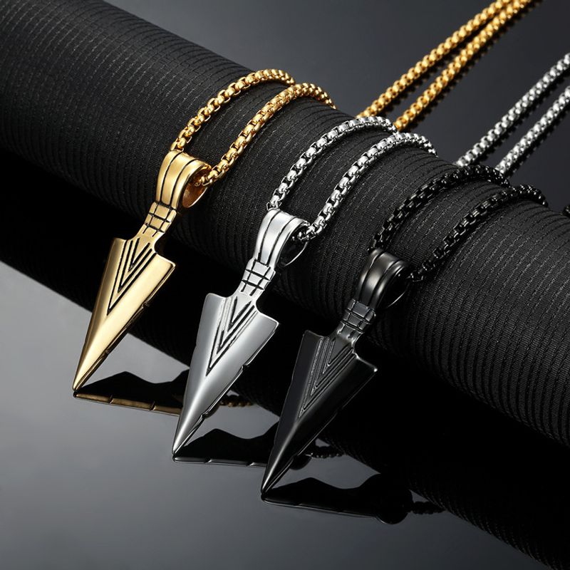 Hip-hop Punk Geometric Titanium Steel Stoving Varnish Men's Pendant Necklace