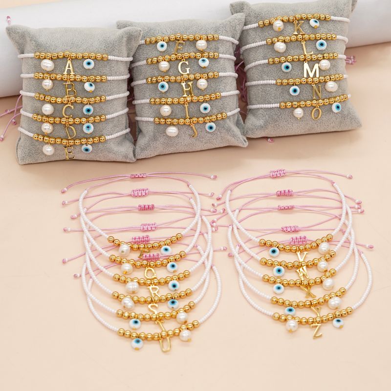 Bohemian Letter Eye Glass Wholesale Drawstring Bracelets