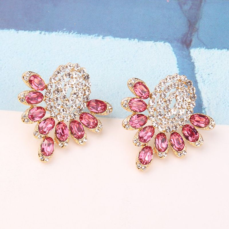 Retro Lady Ethnic Style Wings Alloy Resin Inlay Artificial Diamond Women's Ear Studs