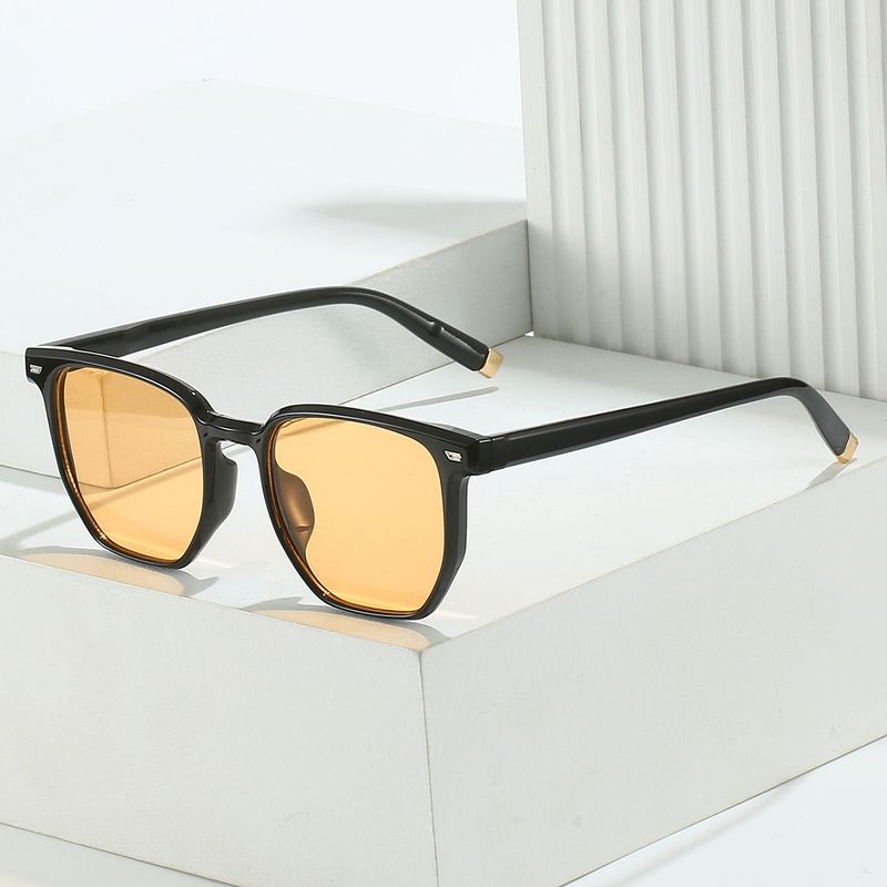 Elegant Basic Solid Color Ac Square Full Frame Women's Sunglasses