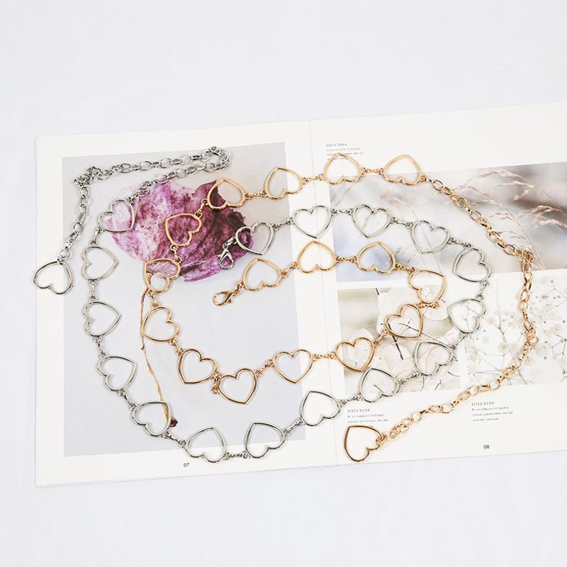 Wholesale Jewelry Sweet Leaf Heart Shape Alloy Metal Waist Chain