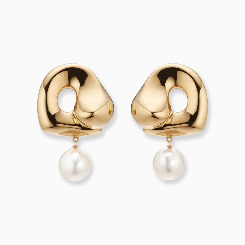 French Style Irregular Metal Pearl Plating Gold Plated Women's Drop Earrings
