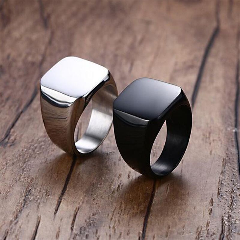 Simple Style Geometric Solid Color Alloy Plating Men's Rings