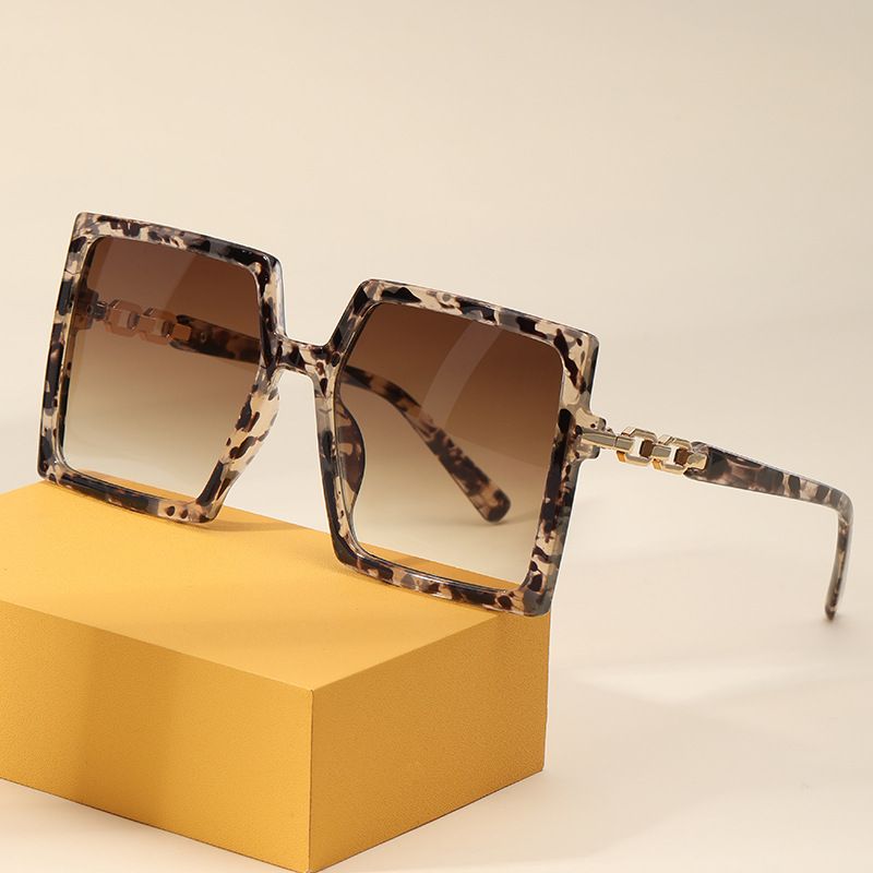 Retro Moda Leopardo Ordenador Personal Cuadrado Labor De Retazos Fotograma Completo Gafas De Sol Mujer