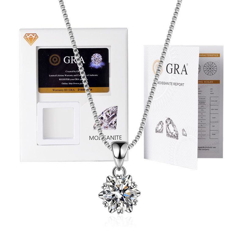 Elegant Einfacher Stil Herzform Krone Sterling Silber Überzug Inlay Moissanit Halskette Mit Anhänger