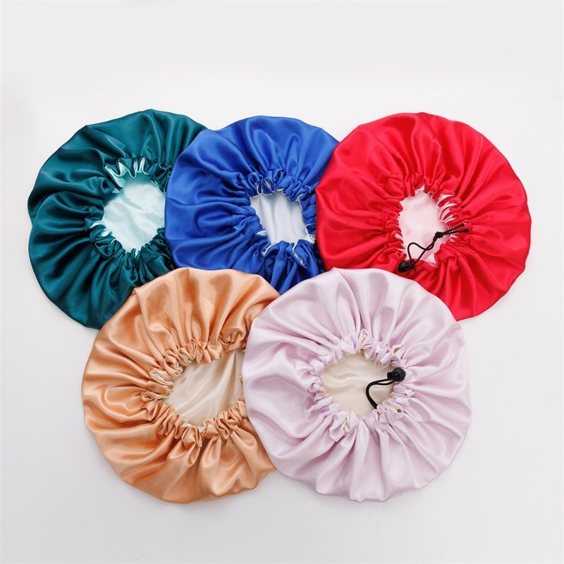 Bonnet Simple En Satin De Soie Synthétique De Couleur Unie Pour Tous Les Jours