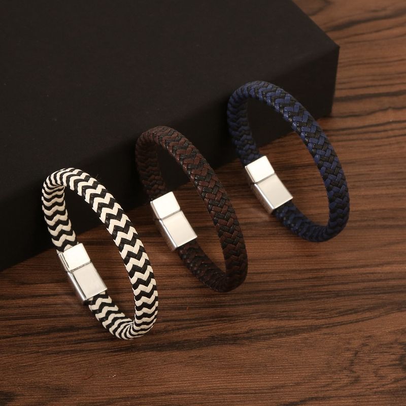 Simple Style Color Block Alloy Patchwork Unisex Bracelets