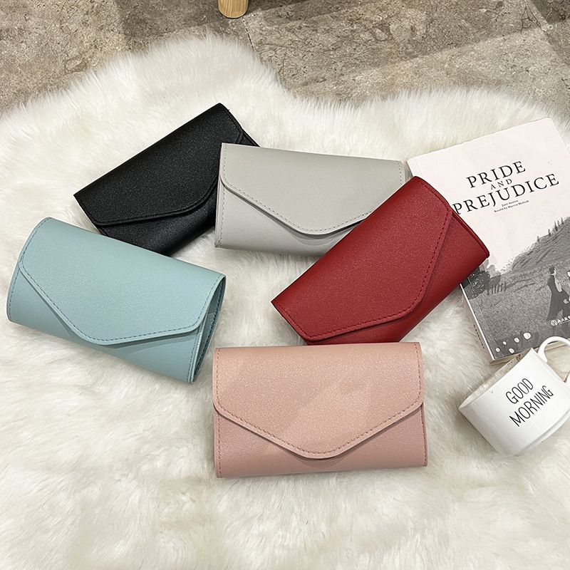 Women's Solid Color Pu Leather Magnetic Buckle Coin Purses