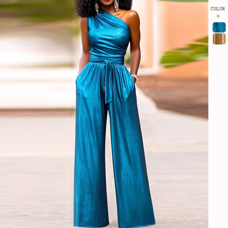 Women's Daily Basic Solid Color Full Length Pocket Jumpsuits