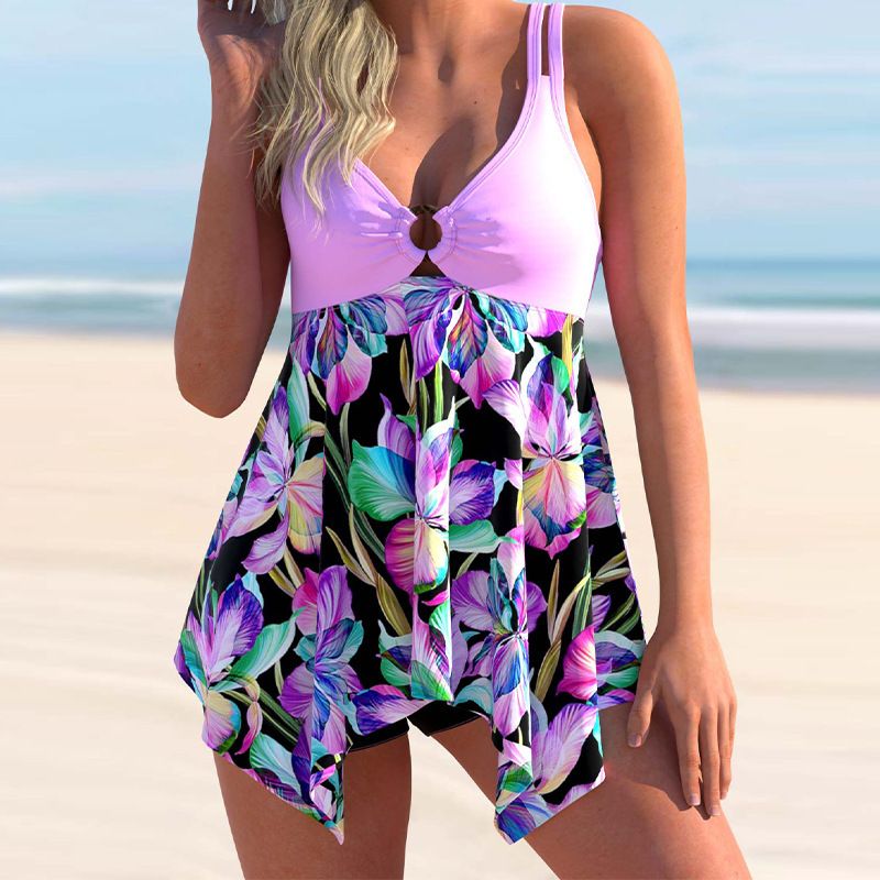 Women's Ditsy Floral Printing 1 Piece Tankinis
