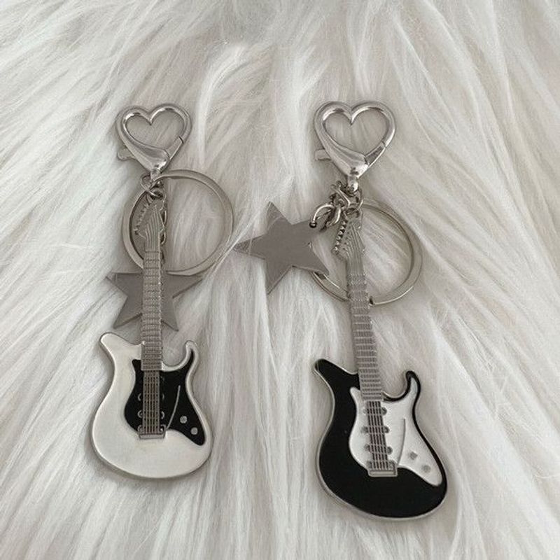 Style Cool Guitare Métal Placage Femmes Pendentif De Sac Porte-clés