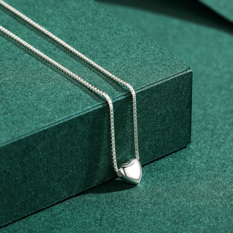 Lässig Einfacher Stil Herzform Sterling Silber Überzug Versilbert Halskette