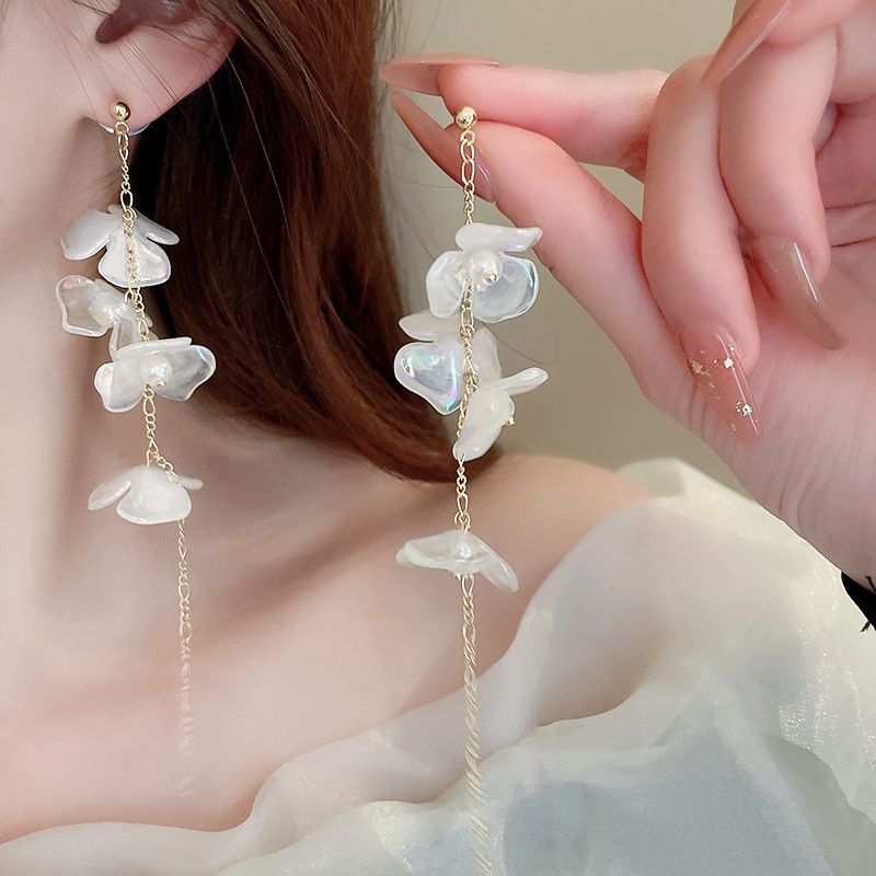 Sweet Flower Arylic Imitation Pearl Alloy Women's Drop Earrings