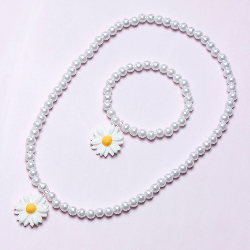 Cute Pastoral Flower Plastic Resin Handmade Girl's Bracelets Necklace