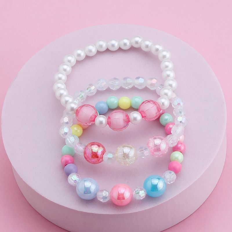 Cute Sweet Colorful Imitation Pearl Plastic Wholesale Bracelets