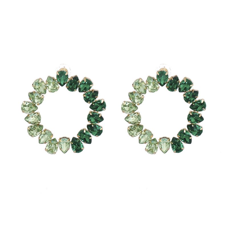 Simple Style Water Droplets Alloy Inlay Rhinestones Women's Ear Studs