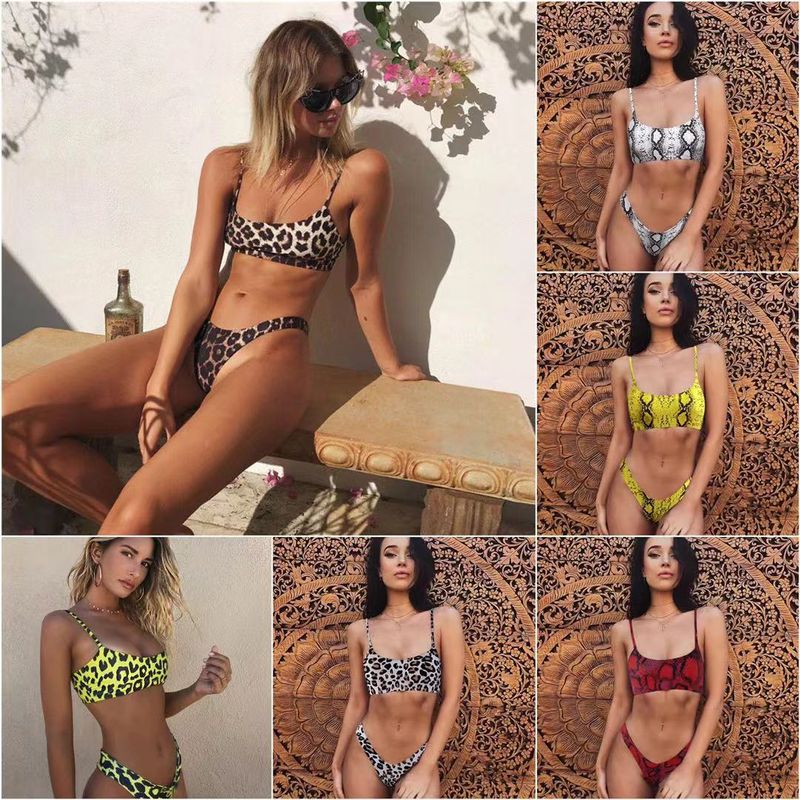 Women's Leopard Printing 2 Piece Set Bikinis