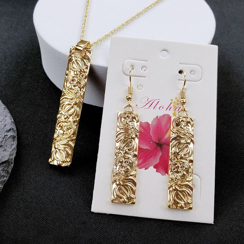 Classic Style Solid Color Alloy Metal Patchwork Women's Earrings Necklace