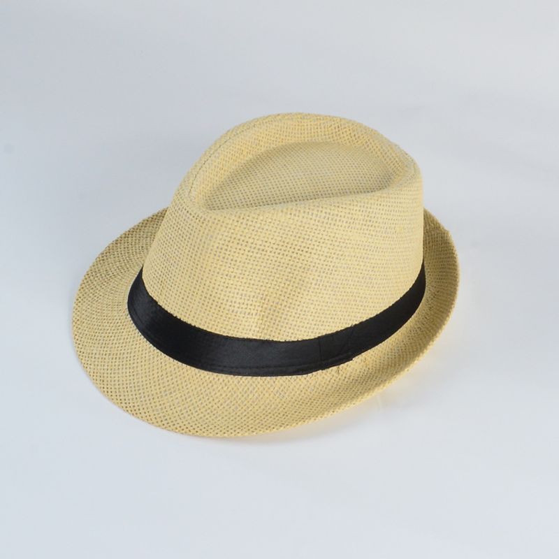 Men's Elegant Solid Color Crimping Fedora Hat