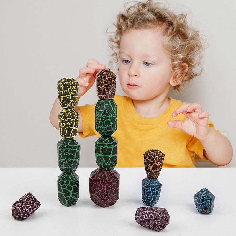 Bauspielzeug Kleinkind (3-6 Jahre) Farbblock Holz Spielzeug