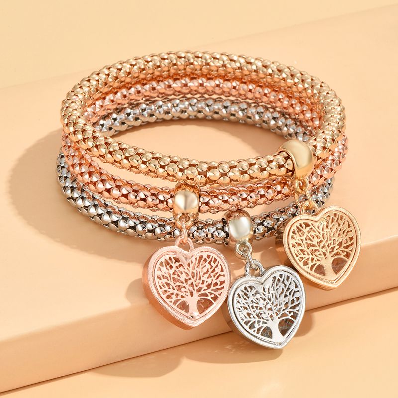 Casual Retro Simple Style Heart Shape Alloy Wholesale Bracelets