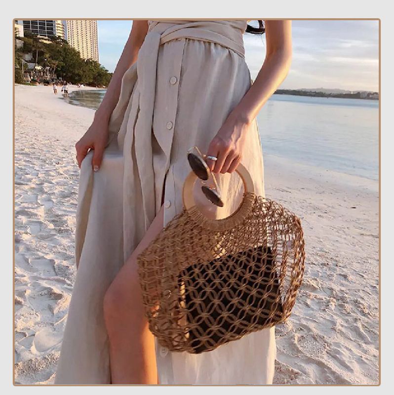 Women's Medium Summer Straw Beach Beach Bag