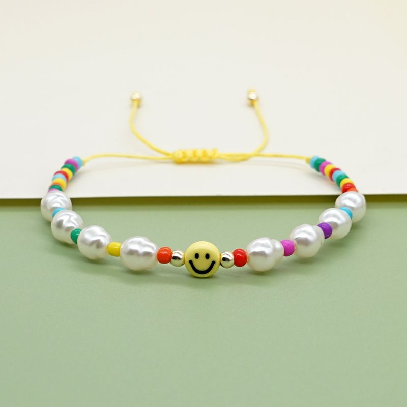 Estilo De Dibujos Animados Cara Sonriente Arcilla Suave Mujeres Pulsera