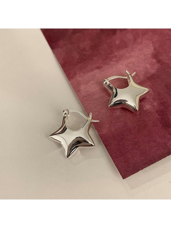 1 Par Estilo Ig Estrella Enchapado Cobre Aretes