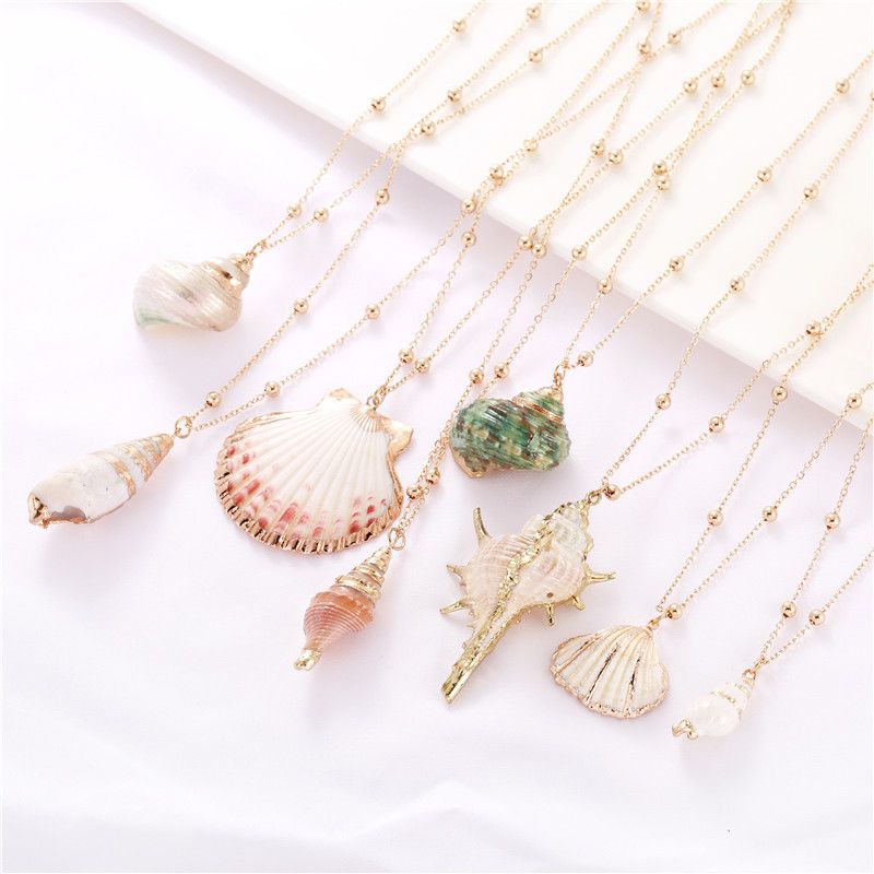 Lady Shell Conch Alloy Shell Conch Plating Women's Pendant Necklace
