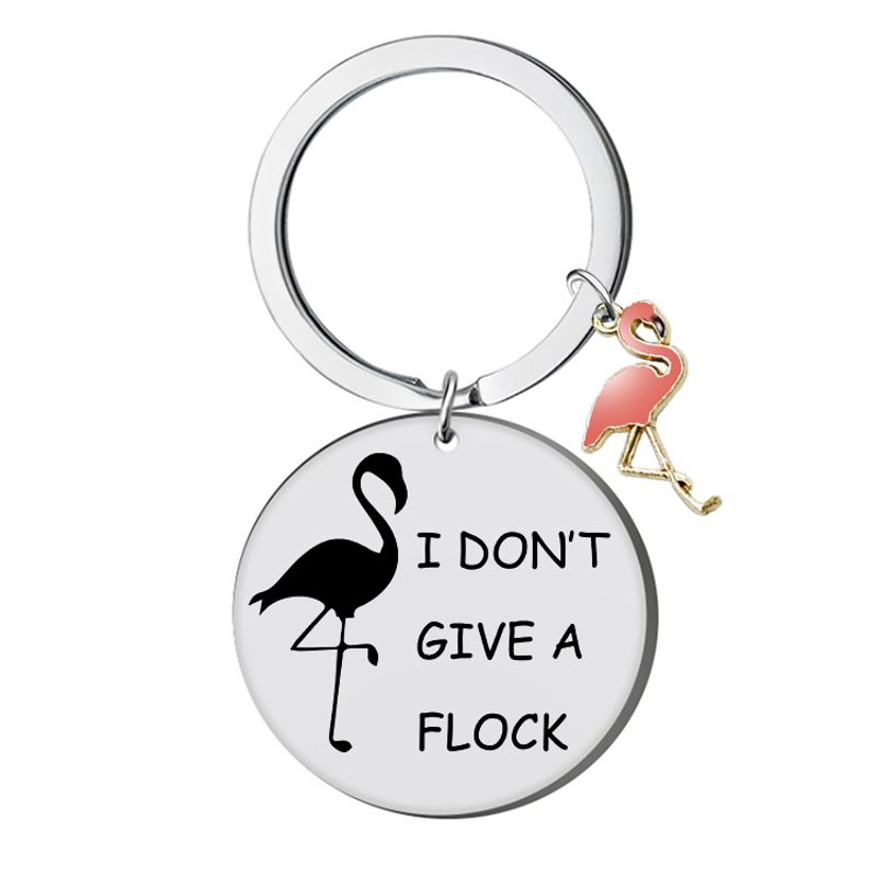 Simple Style Letter Flamingo Stainless Steel Unisex Bag Pendant Keychain