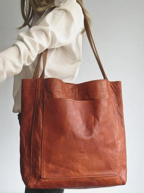 Women's Large All Seasons Pu Leather Vintage Style Classic Style Tote Bag