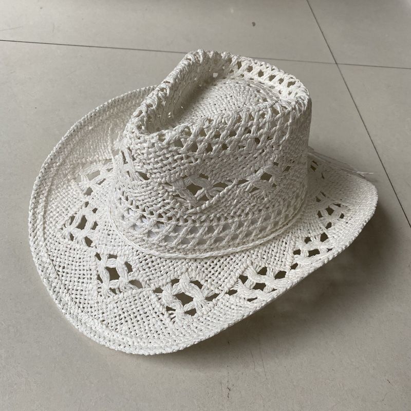 Unisex Retro Ethnic Style Bohemian Solid Color Straw Hat