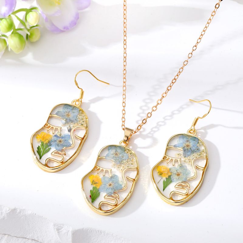 Casual Vacation Simple Style Flower Resin Wholesale Earrings Necklace