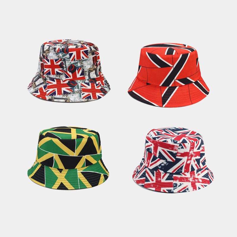 Unisex Lässiger Stil Elegant Basic Nationalflagge Drucken Bucket Hat