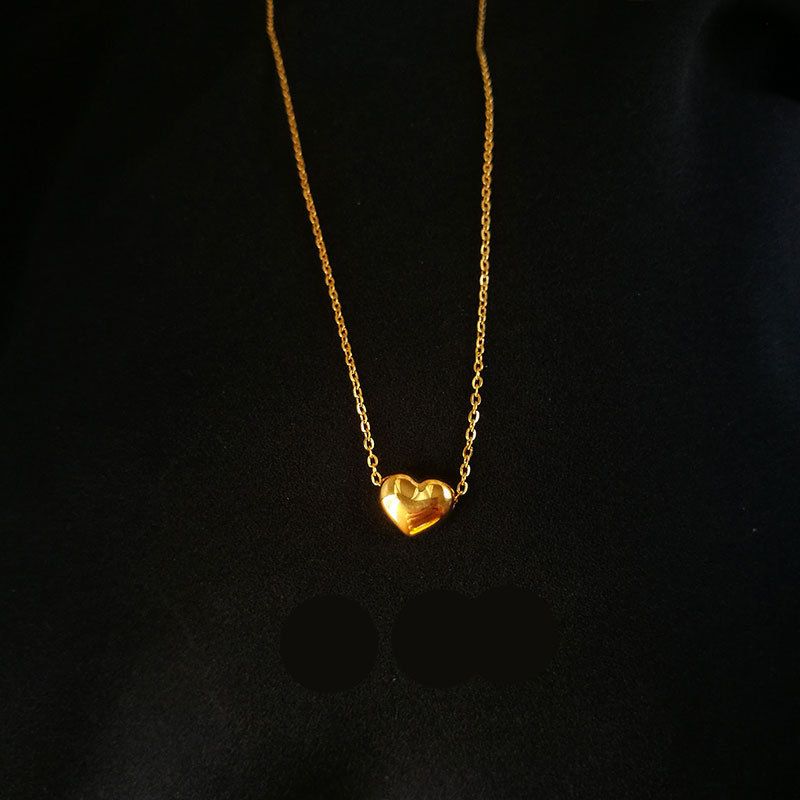 Edelstahl 304 18 Karat Vergoldet IG-Stil Überzug Herzform Halskette Mit Anhänger