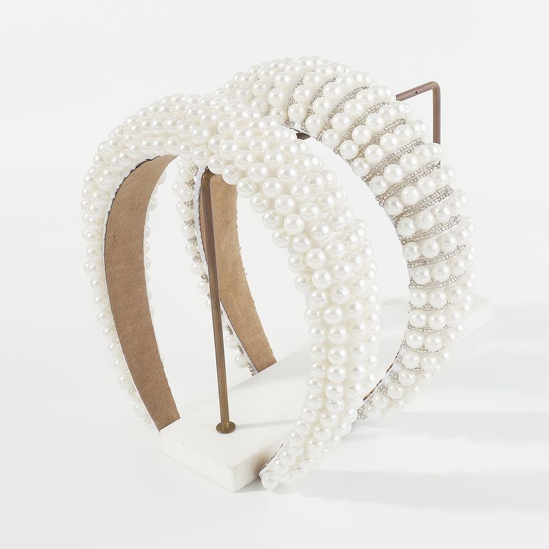 Elegant Retro Geometric Imitation Pearl Seed Bead Handmade Hair Band