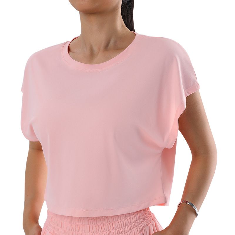 Casual Solid Color Nylon Round Neck Active Tops T-shirt