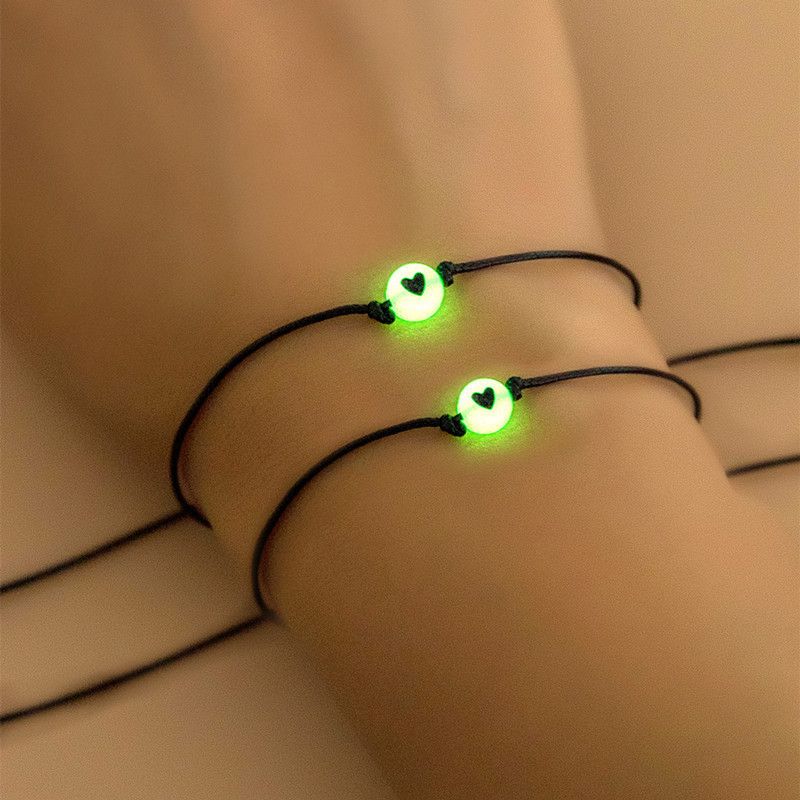 Lässig Einfacher Stil Herzform Gemischte Materialien Leuchtend Paar Armbänder