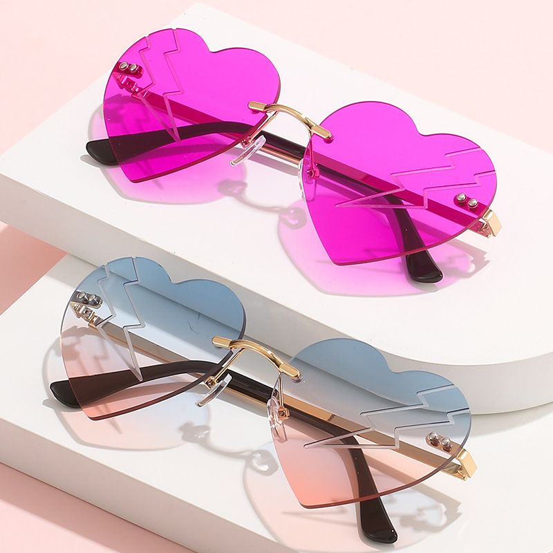 Elegant Einfacher Stil Einfarbig Pc Speziell Geformter Spiegel Rahmenlos Sonnenbrille Der Frauen